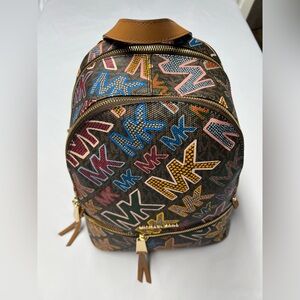 Michael Kors Rhea Medium Graphic Signature Logo Backpack